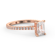 Rose gold - Central diamond 1.0 ct - view 3