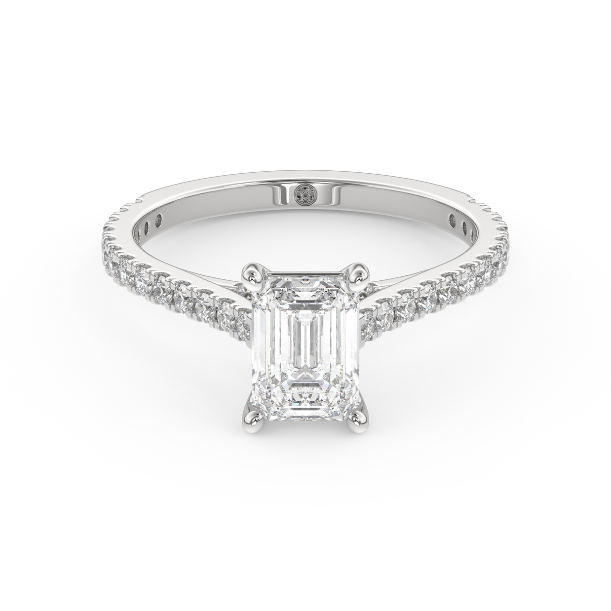 White gold - Central diamond 1.0 ct - view 2