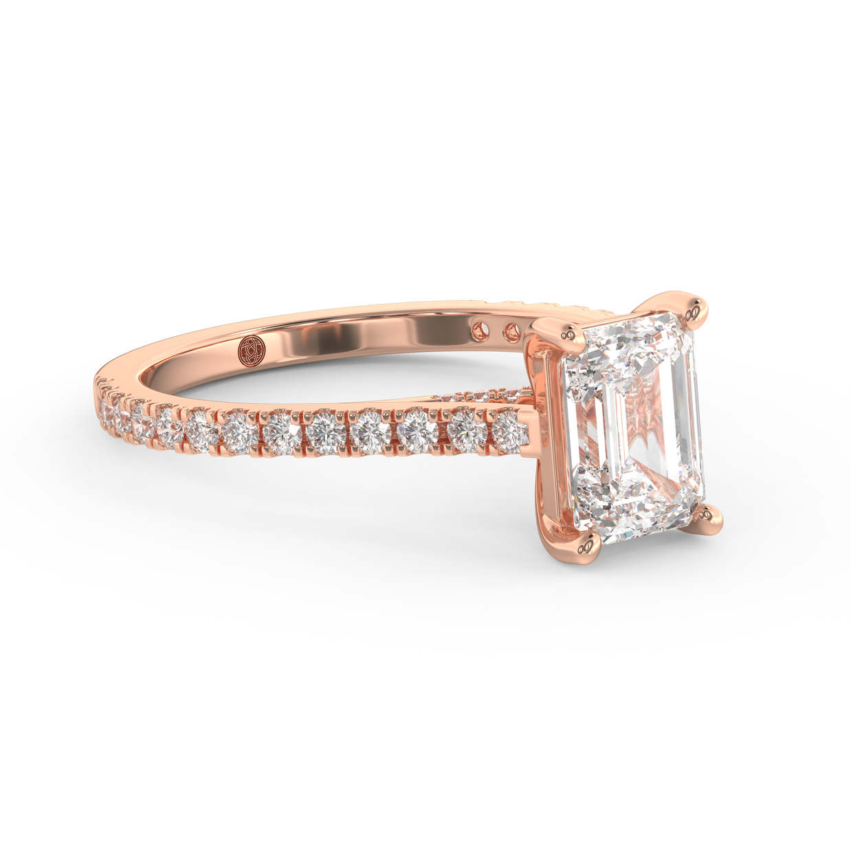 Rose gold - Central diamond 1.5 ct - view 3