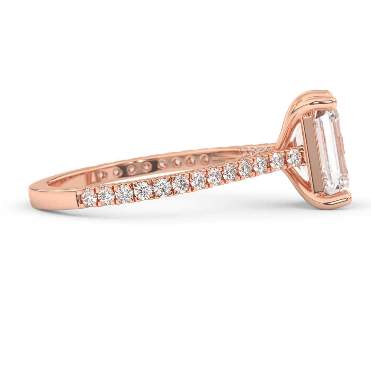 Rose gold - Central diamond 2.0 ct - view 3
