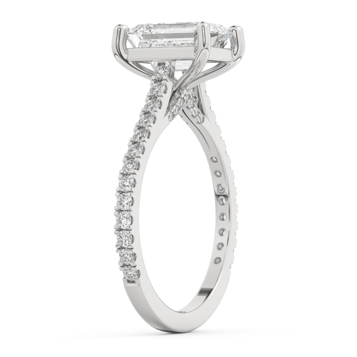 White gold - Central diamond 2.0 ct - view 5