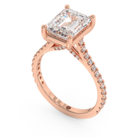 Rose gold - Central diamond 3.0 ct - view 1