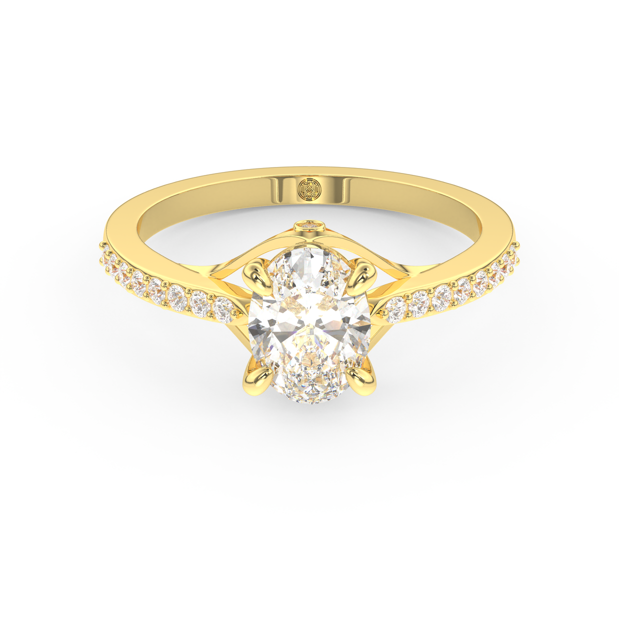 Yellow gold - Central diamond 1.0 ct - view 2