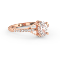 Rose gold - Central diamond 1.0 ct - view 3