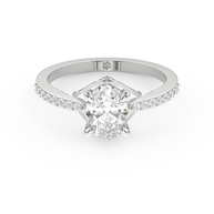 White gold - Central diamond 1.0 ct - view 2