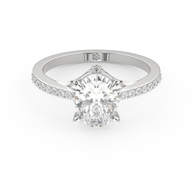 White gold - Central diamond 1.5 ct - view 2