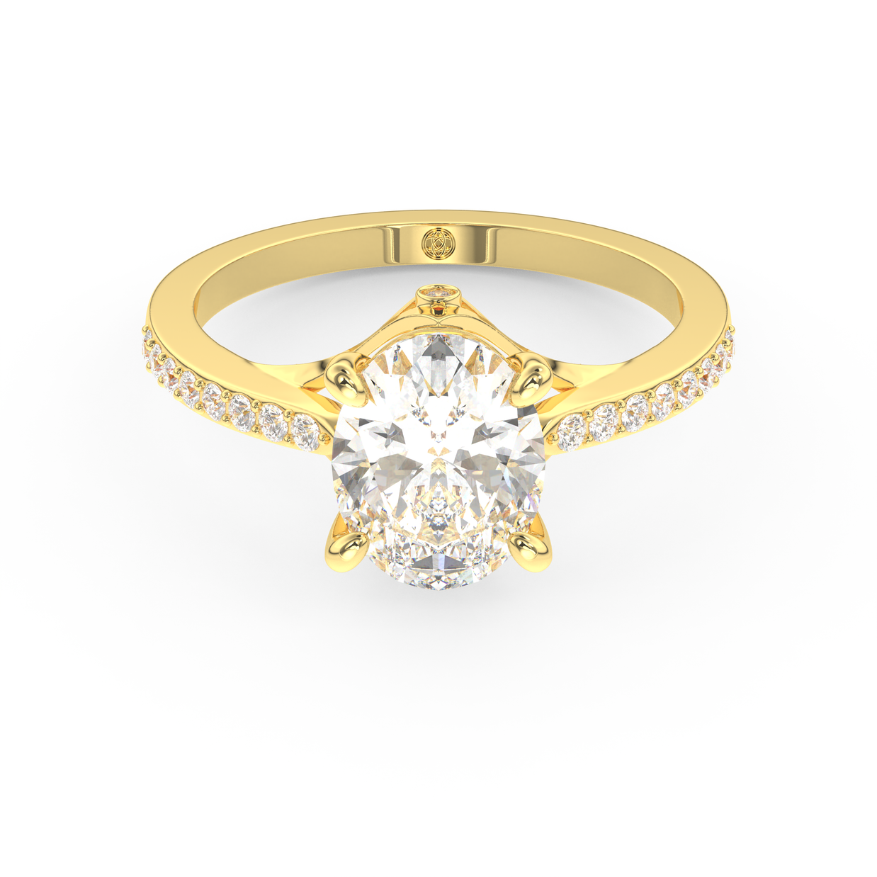Yellow gold - Central diamond 2.0 ct - view 2
