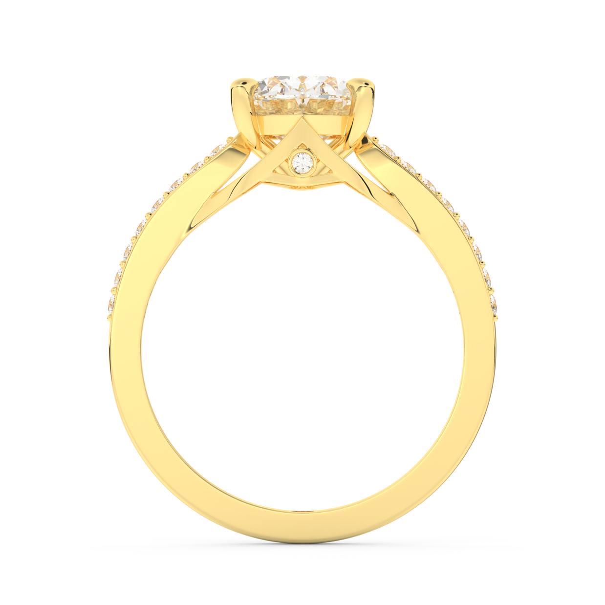 Yellow gold - Central diamond 2.0 ct - view 6