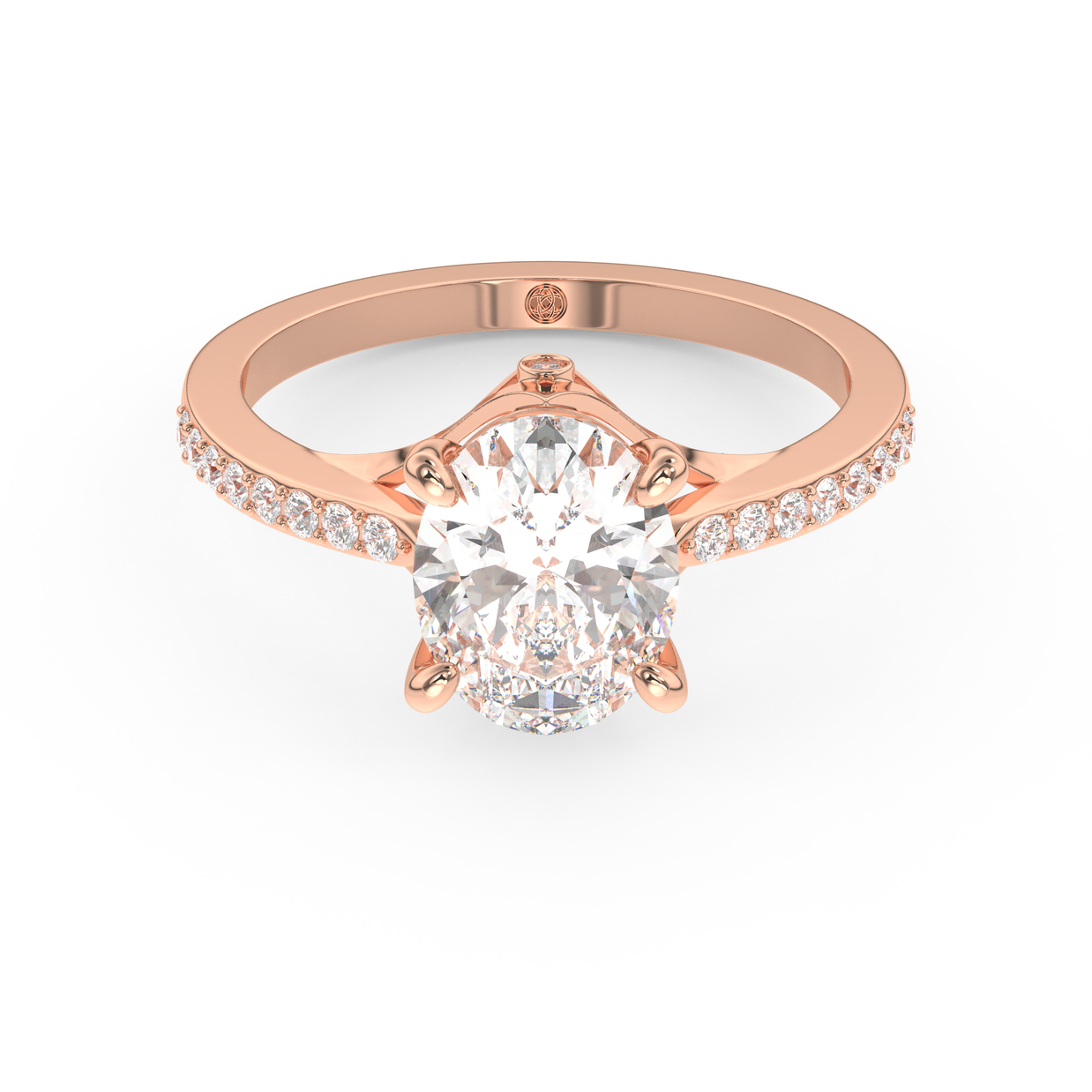 Rose gold - Central diamond 2.0 ct - view 2