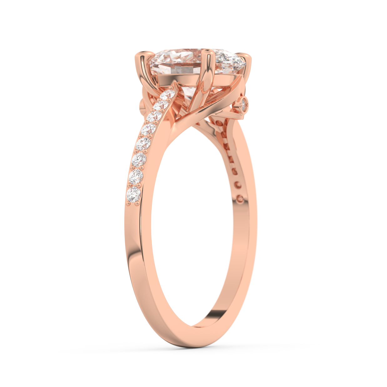 Rose gold - Central diamond 2.0 ct - view 5