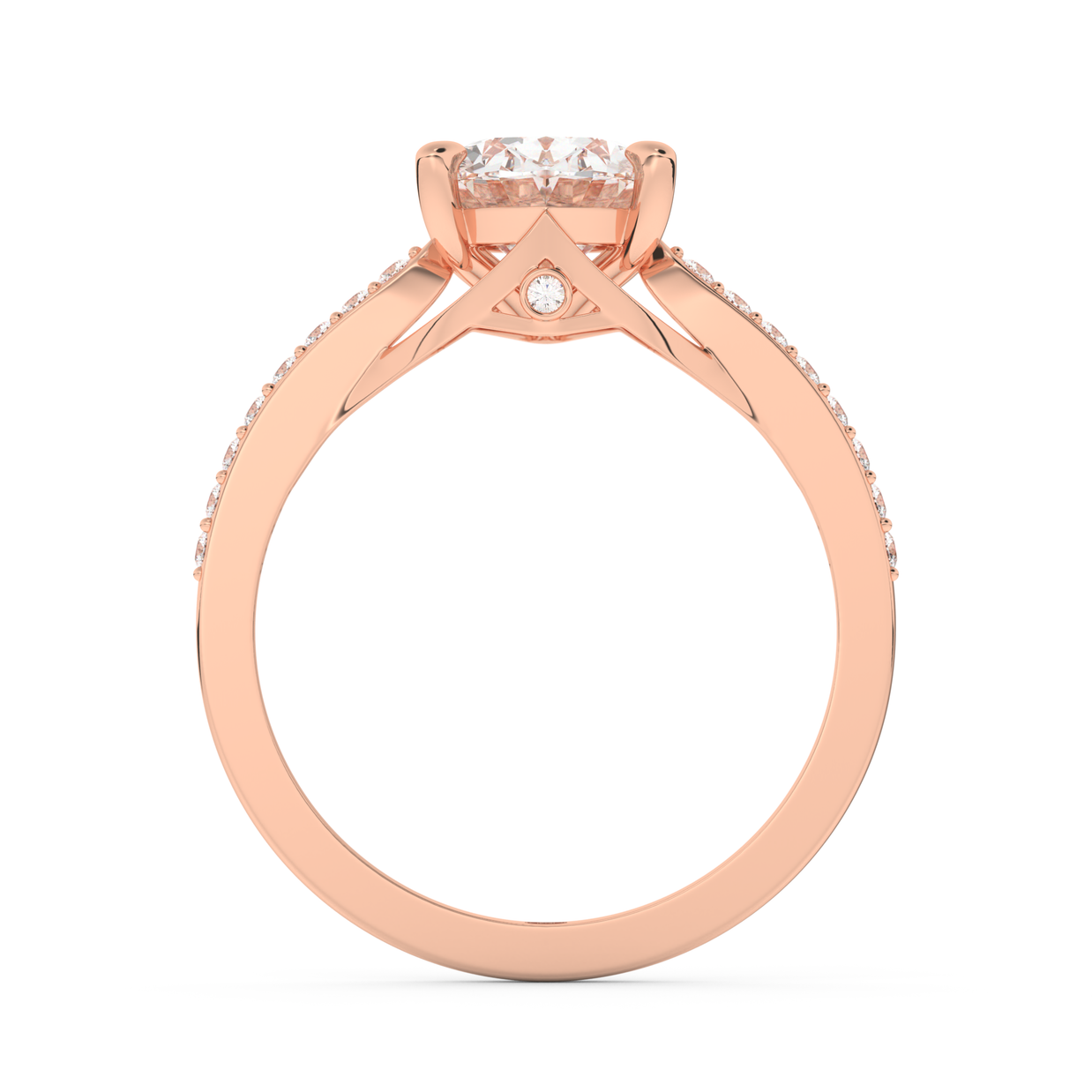 Rose gold - Central diamond 2.0 ct - view 6