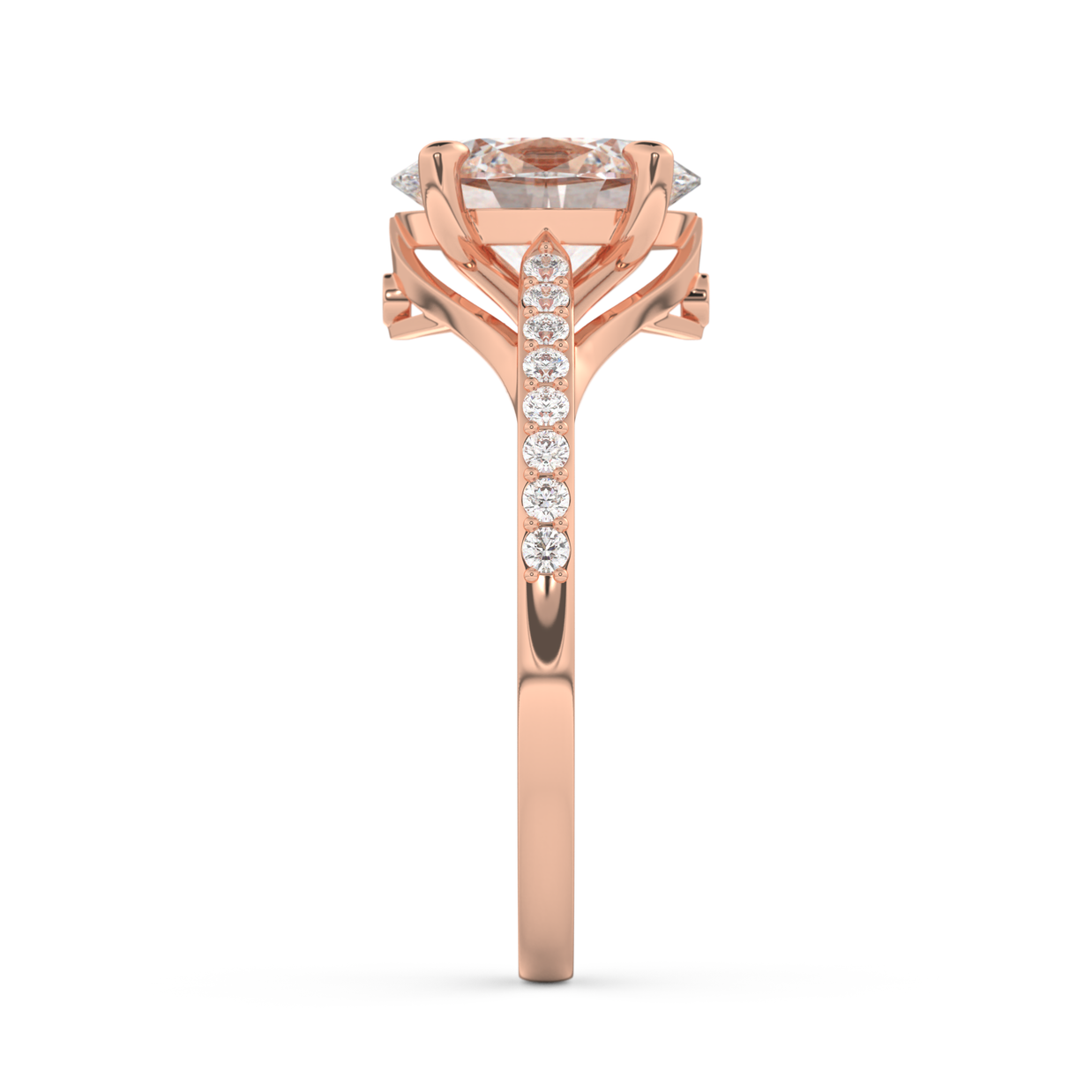 Rose gold - Central diamond 2.0 ct - view 7