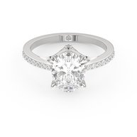 White gold - Central diamond 2.0 ct - view 2