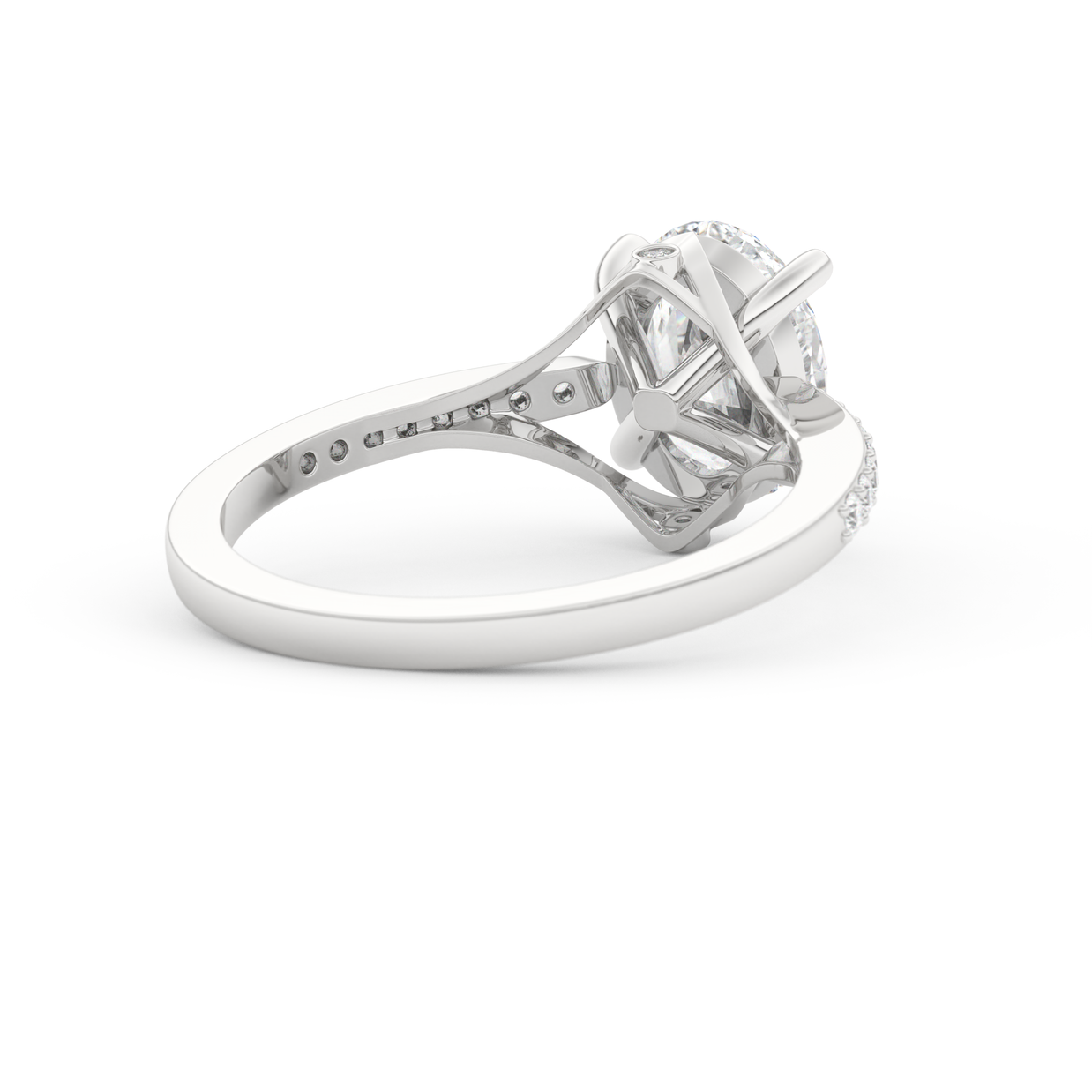 White gold - Central diamond 2.0 ct - view 4