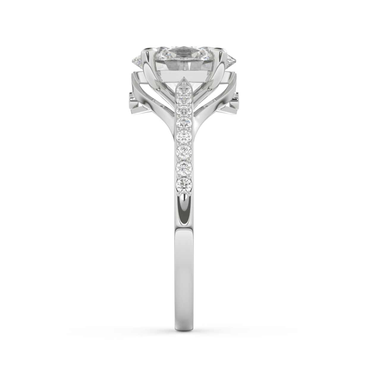 White gold - Central diamond 2.0 ct - view 7