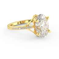 Yellow gold - Central diamond 3.0 ct - view 3