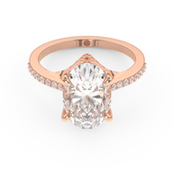 Rose gold - Central diamond 3.0 ct - view 2