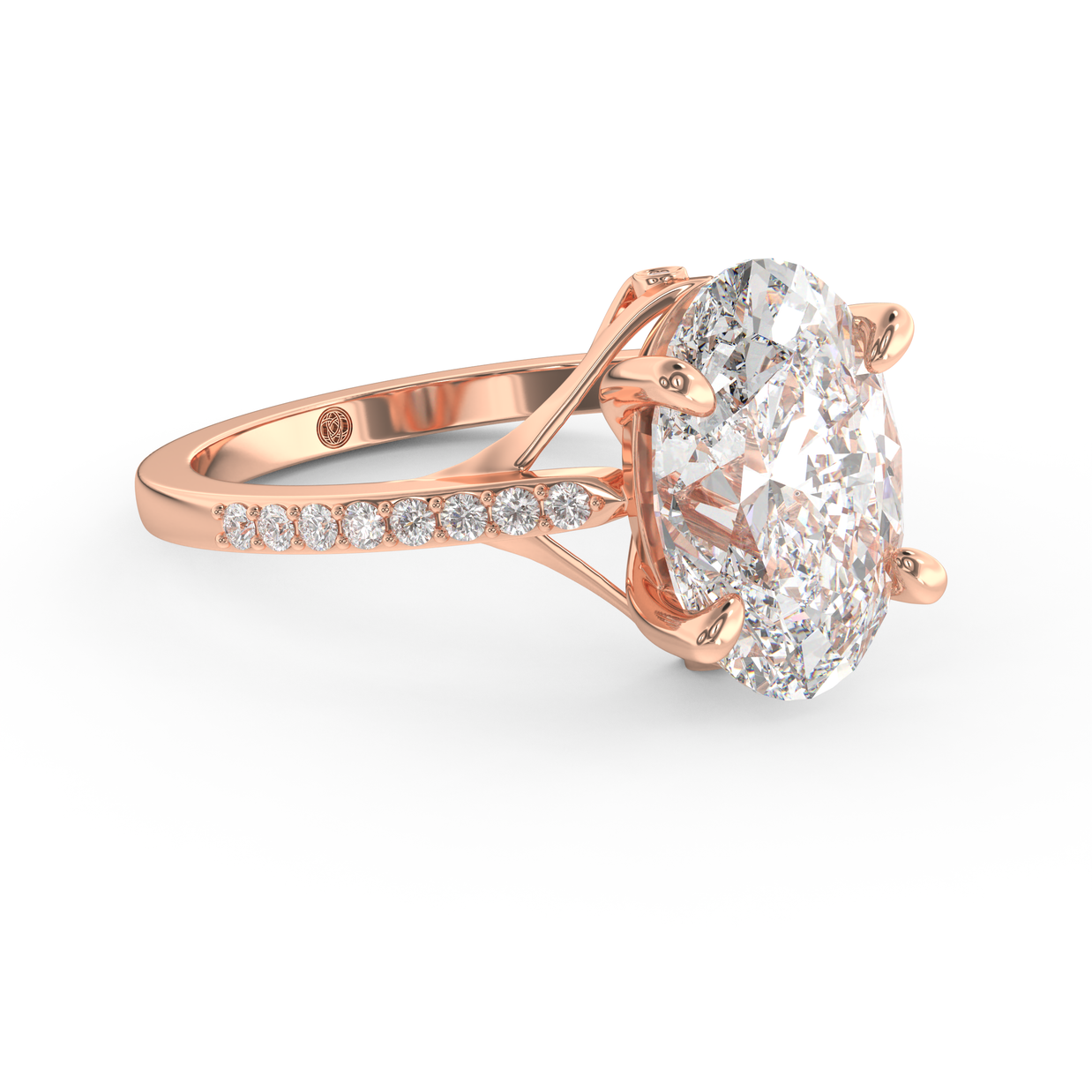 Rose gold - Central diamond 3.0 ct - view 3