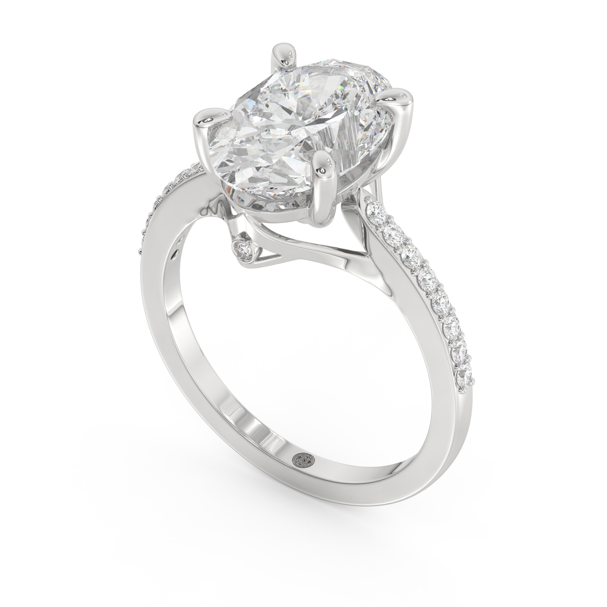 White gold - Central diamond 3.0 ct - view 1