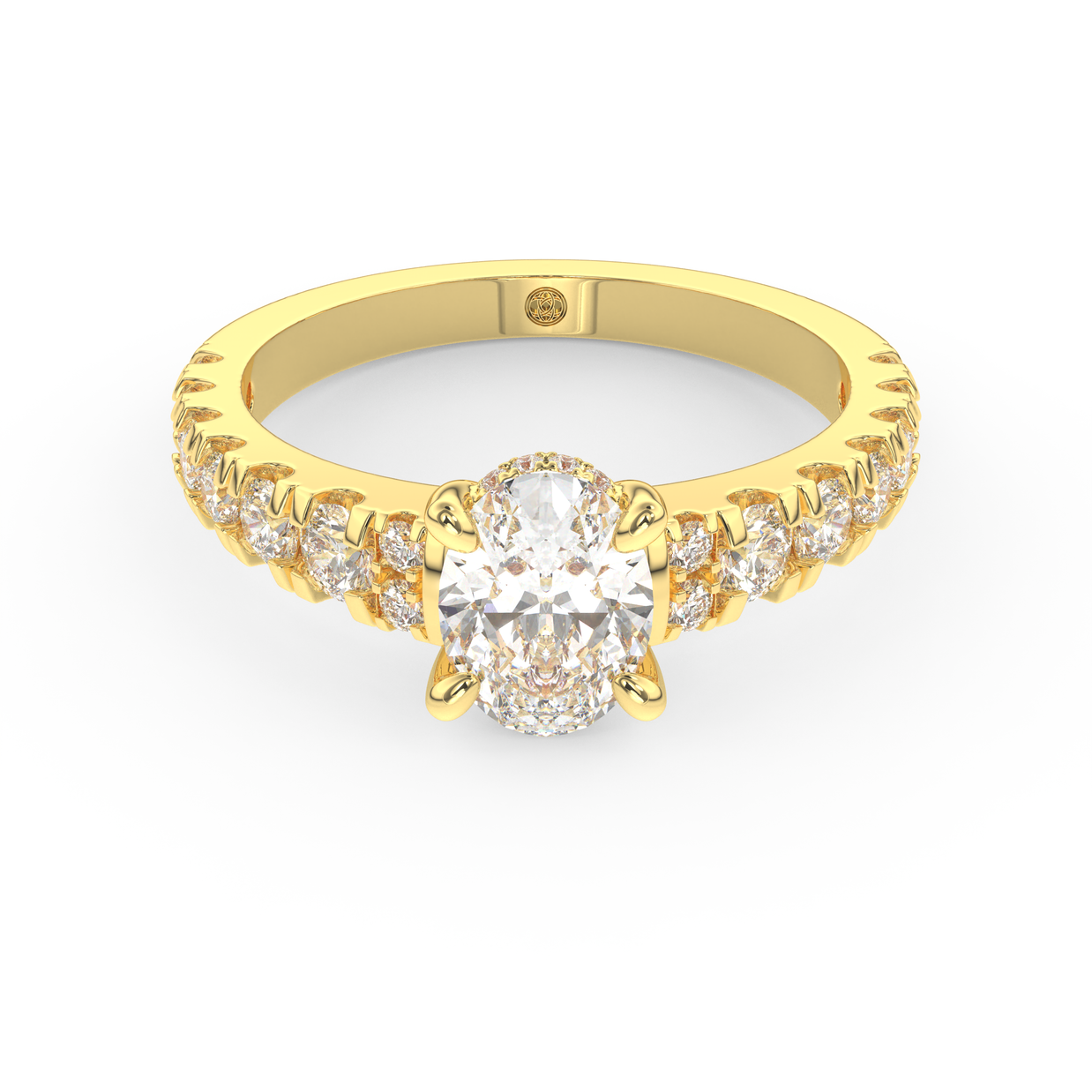 Yellow gold - Central diamond 1.0 ct - view 2