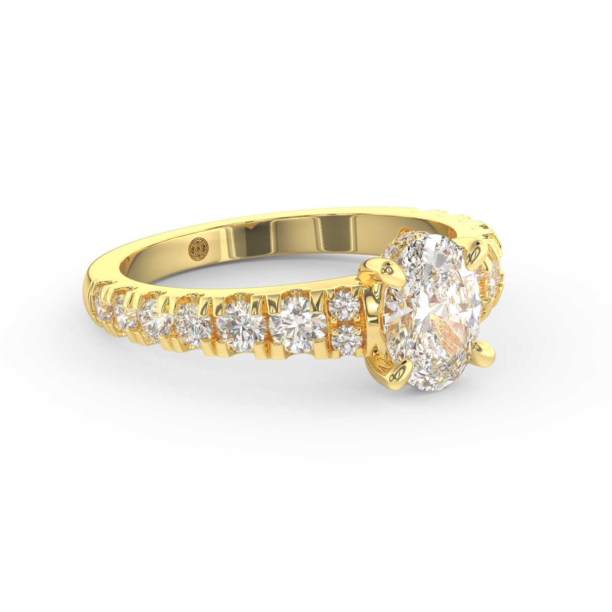 Yellow gold - Central diamond 1.0 ct - view 3