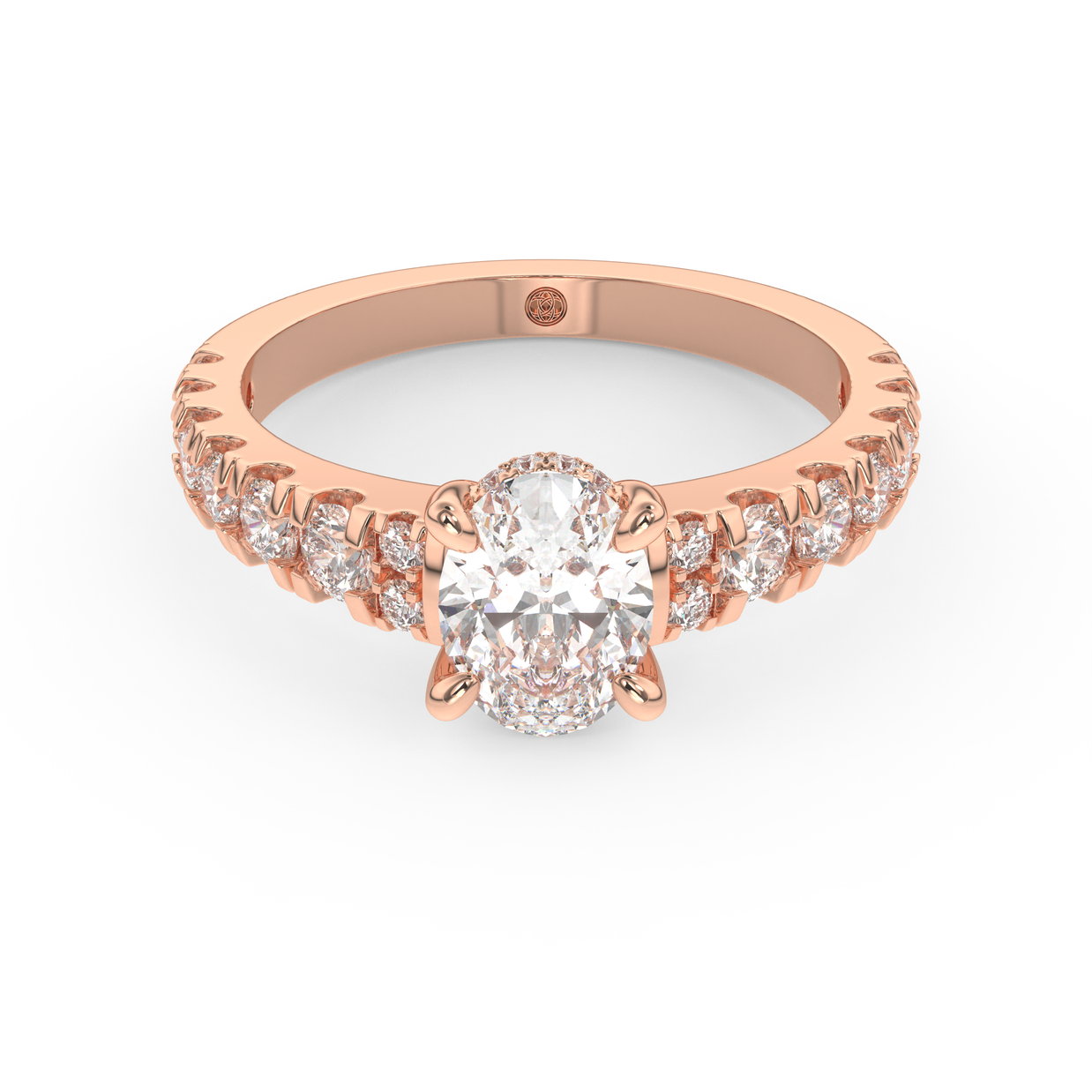 Rose gold - Central diamond 1.0 ct - view 2