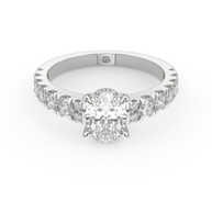 White gold - Central diamond 1.0 ct - view 2