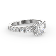 White gold - Central diamond 1.0 ct - view 3
