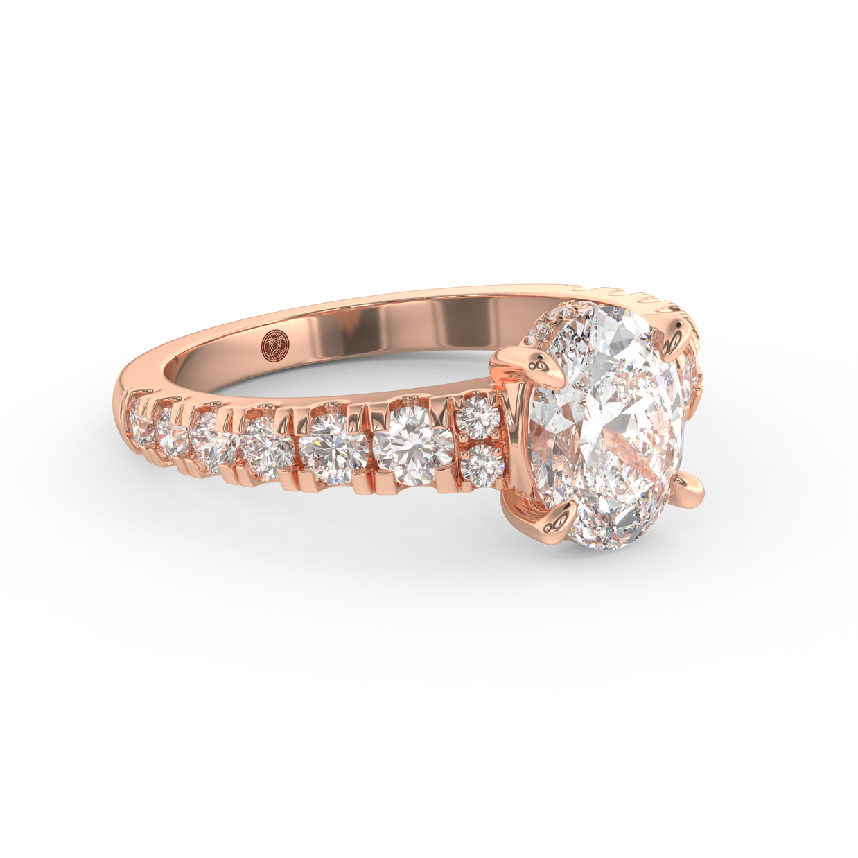 Rose gold - Central diamond 1.5 ct - view 3
