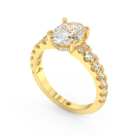 Yellow gold - Central diamond 2.0 ct - view 1