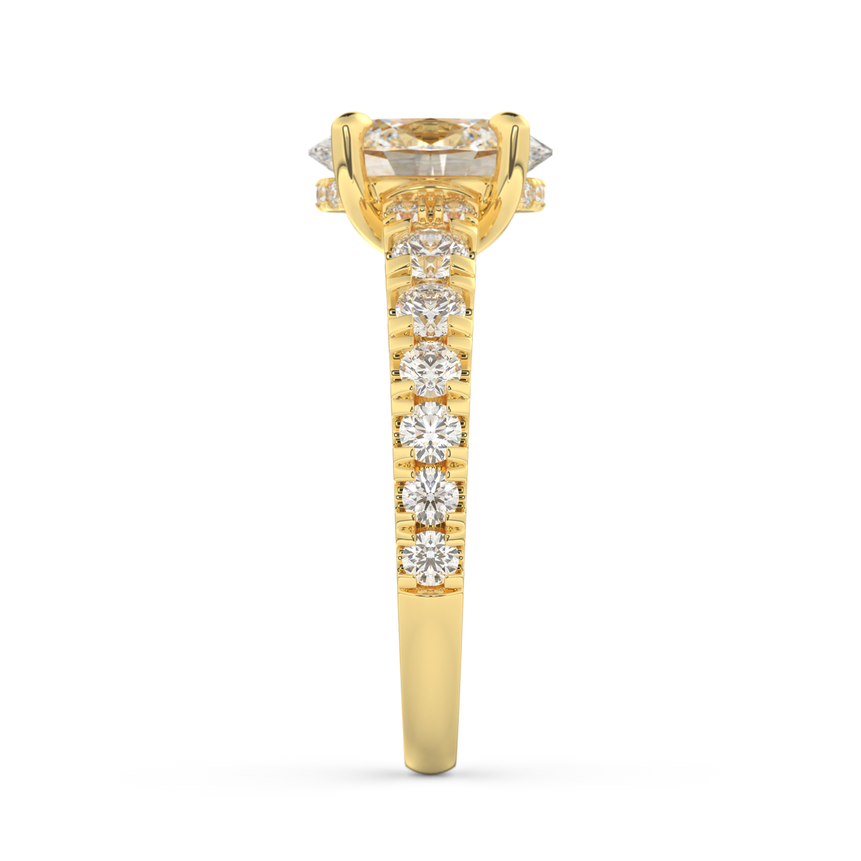 Yellow gold - Central diamond 2.0 ct - view 7