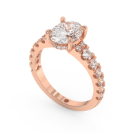 Rose gold - Central diamond 2.0 ct - view 1