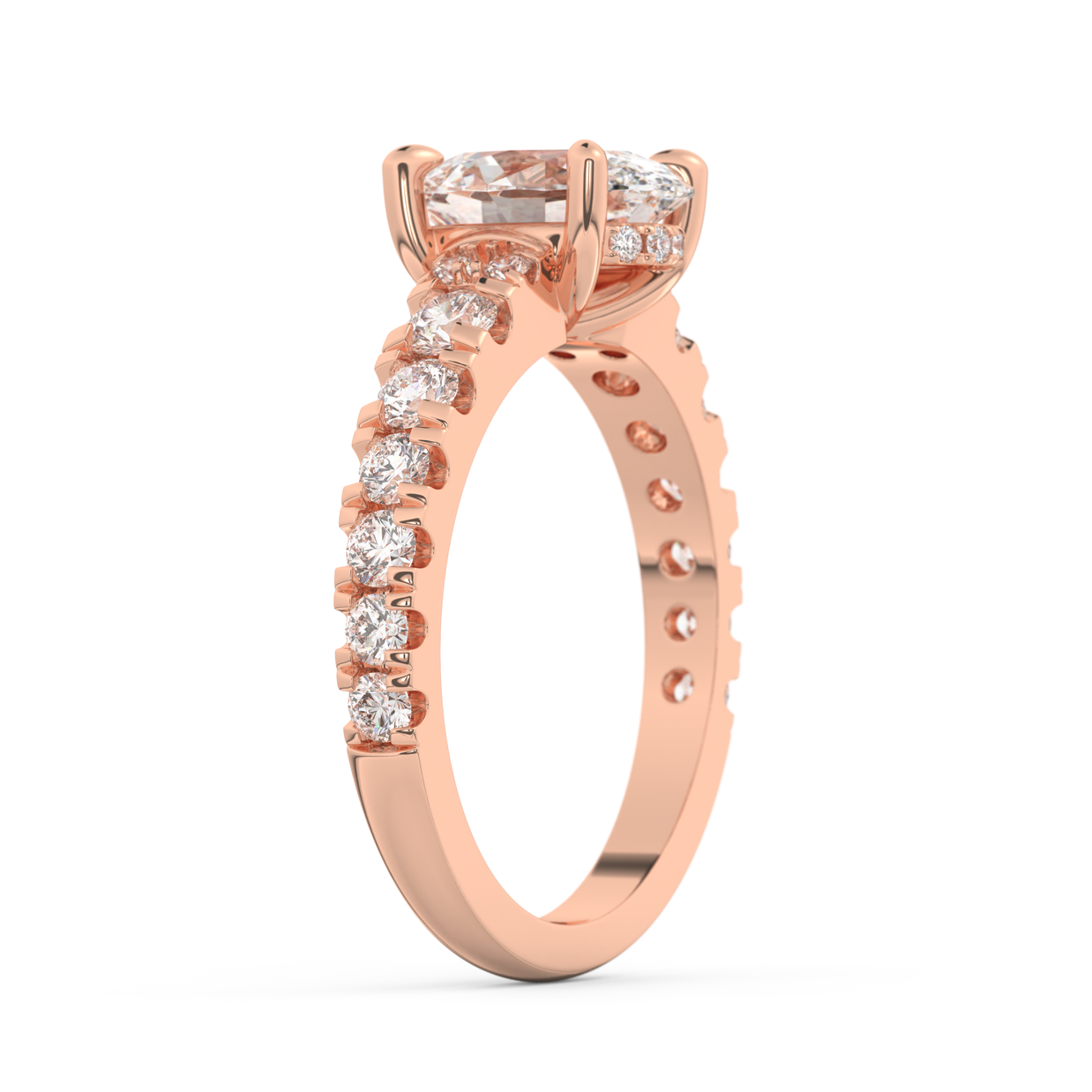 Rose gold - Central diamond 2.0 ct - view 5