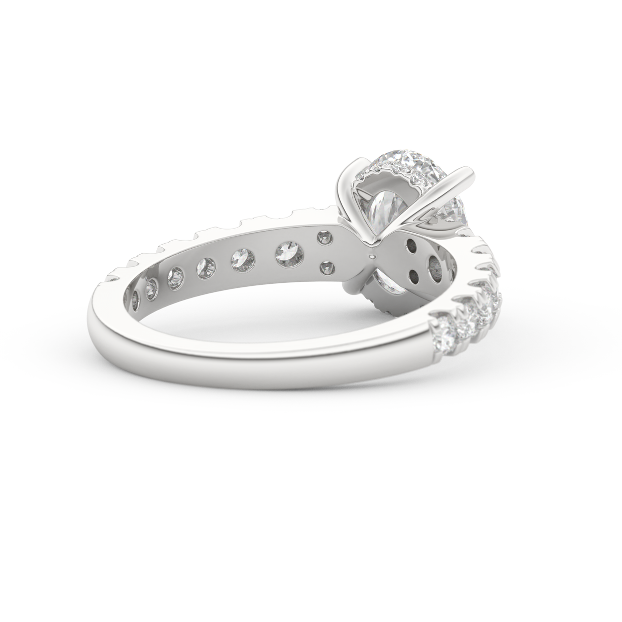 White gold - Central diamond 2.0 ct - view 4