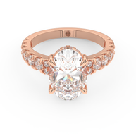 Rose gold - Central diamond 3.0 ct - view 2
