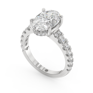 White gold - Central diamond 3.0 ct - view 1