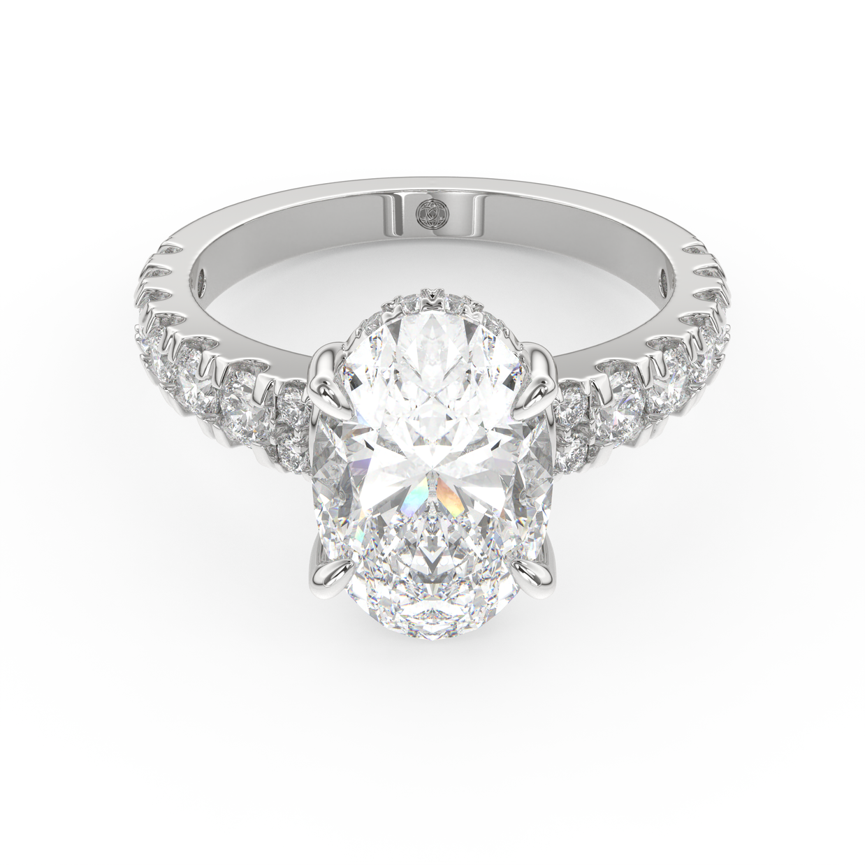 White gold - Central diamond 3.0 ct - view 2