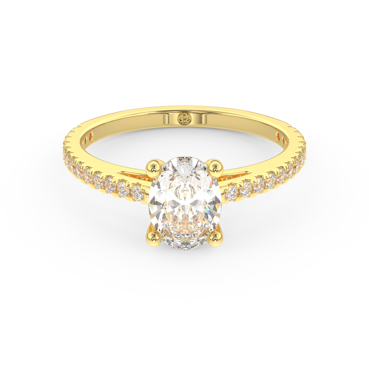 Yellow gold - Central diamond 1.0 ct - view 2