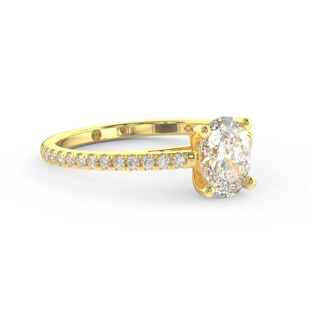 Yellow gold - Central diamond 1.0 ct - view 3