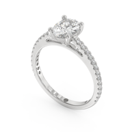 White gold - Central diamond 1.0 ct - view 1