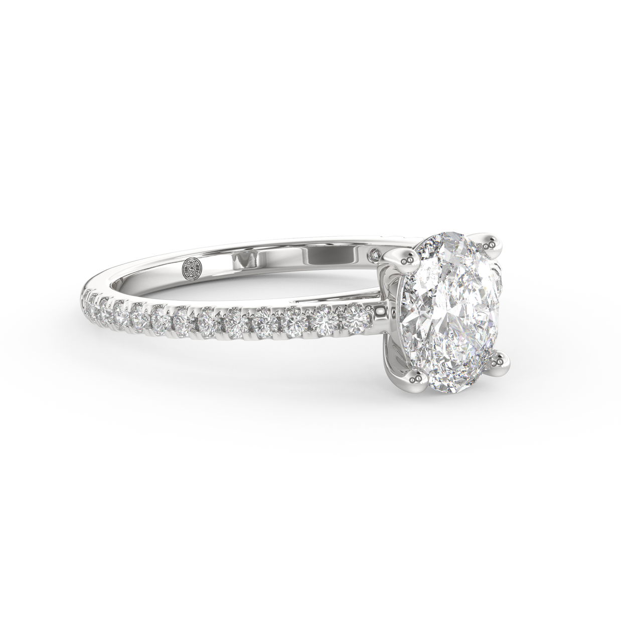 White gold - Central diamond 1.0 ct - view 3