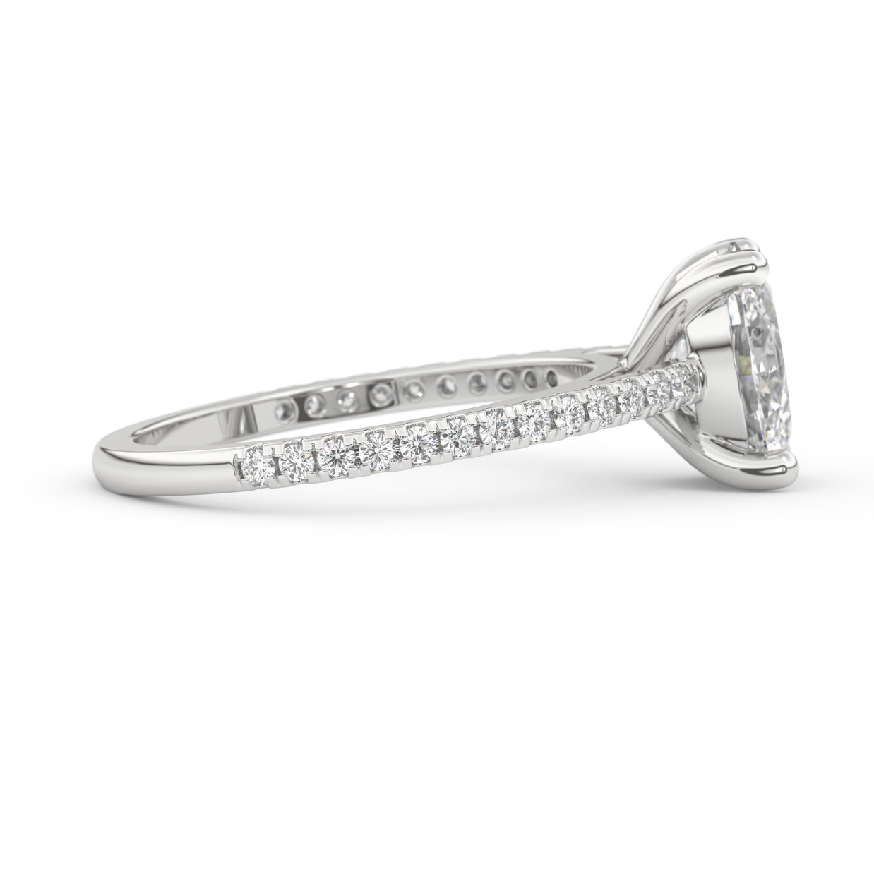 White gold - Central diamond 2.0 ct - view 3
