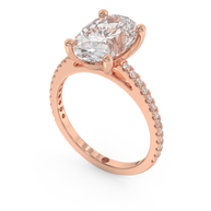Rose gold - Central diamond 3.0 ct - view 1