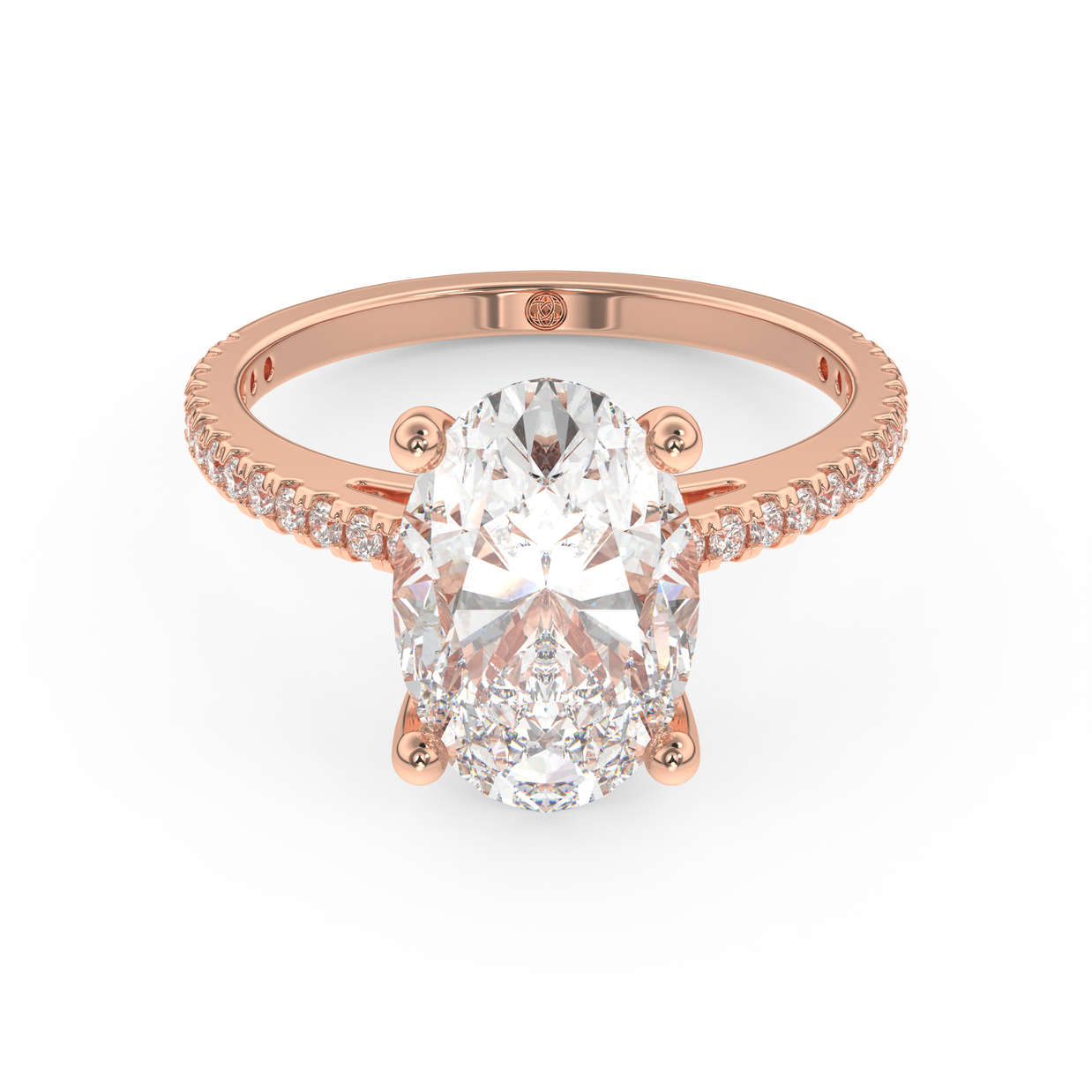 Rose gold - Central diamond 3.0 ct - view 2