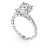 White gold - Central diamond 3.0 ct - view 1