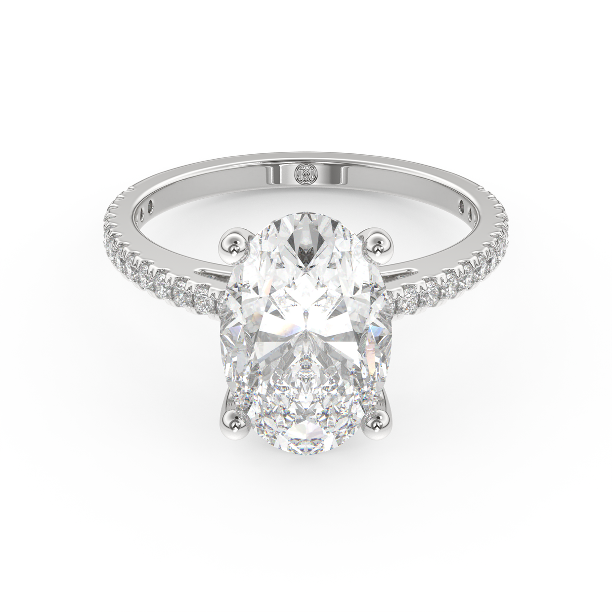 White gold - Central diamond 3.0 ct - view 2