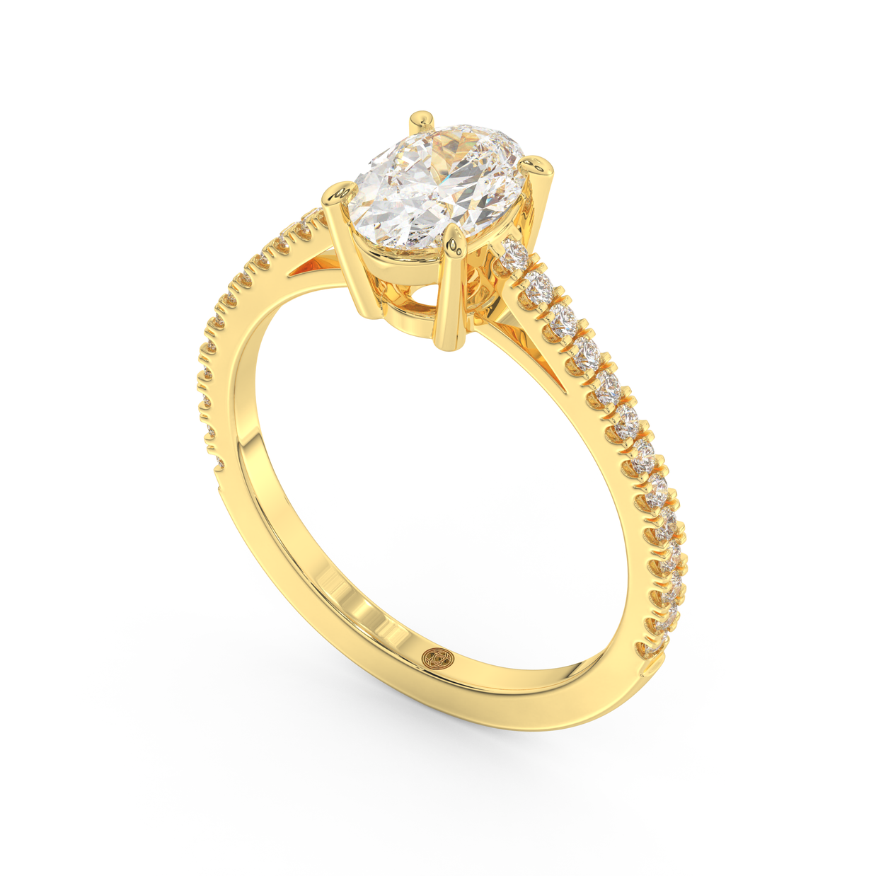 Yellow gold - Central diamond 1.0 ct - view 1