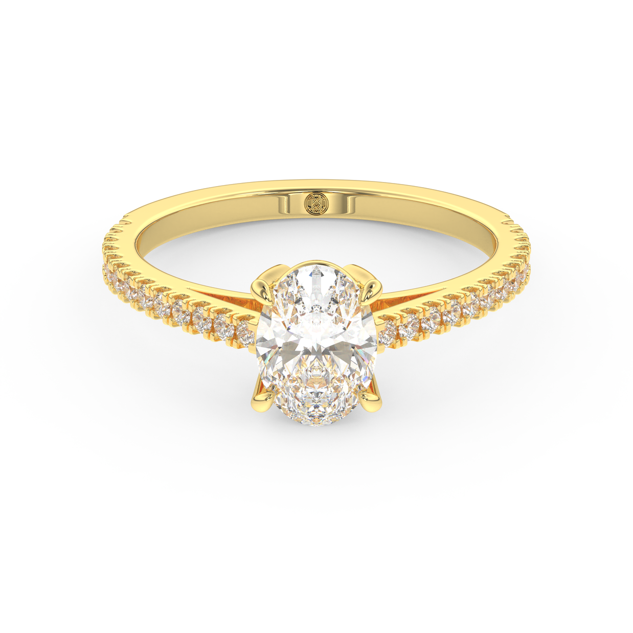Yellow gold - Central diamond 1.0 ct - view 2