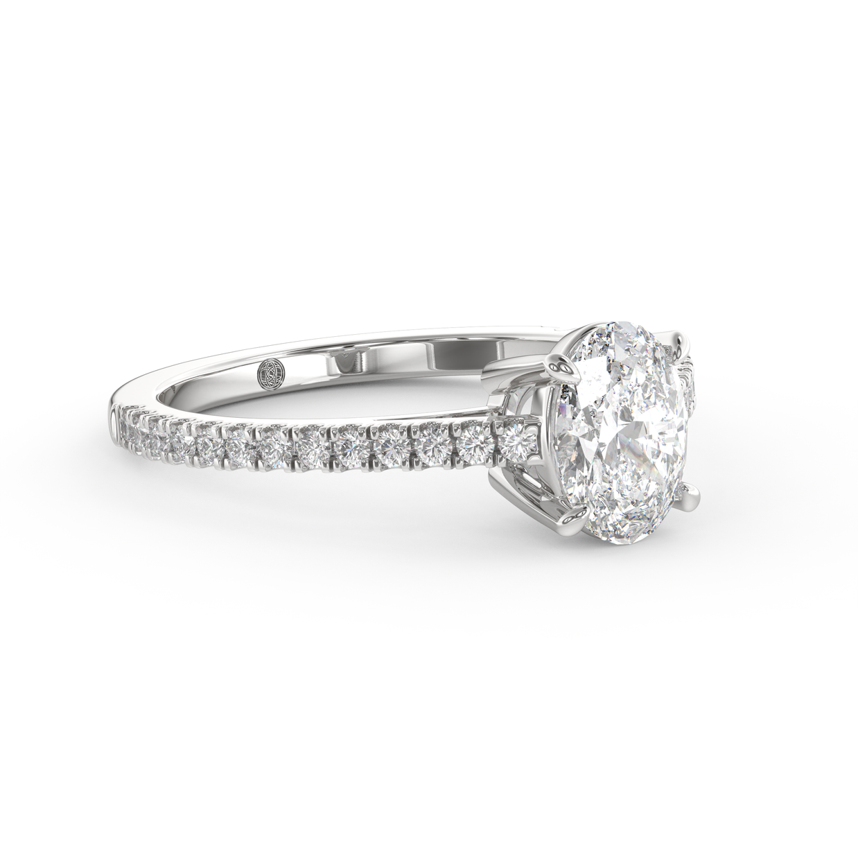 White gold - Central diamond 1.0 ct - view 3