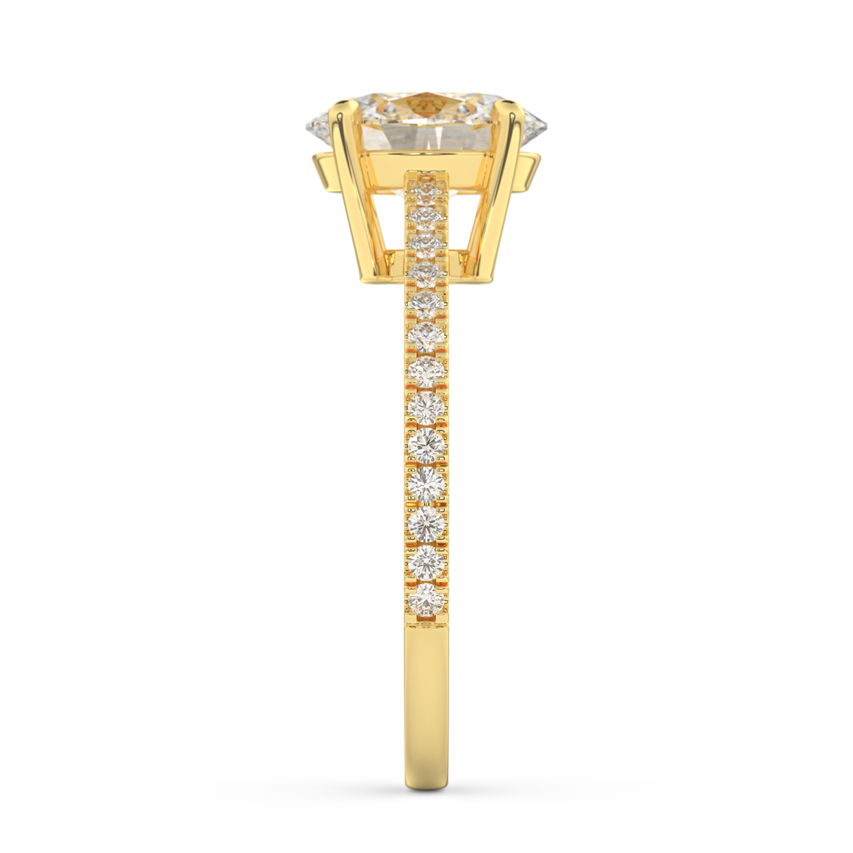 Yellow gold - Central diamond 2.0 ct - view 7